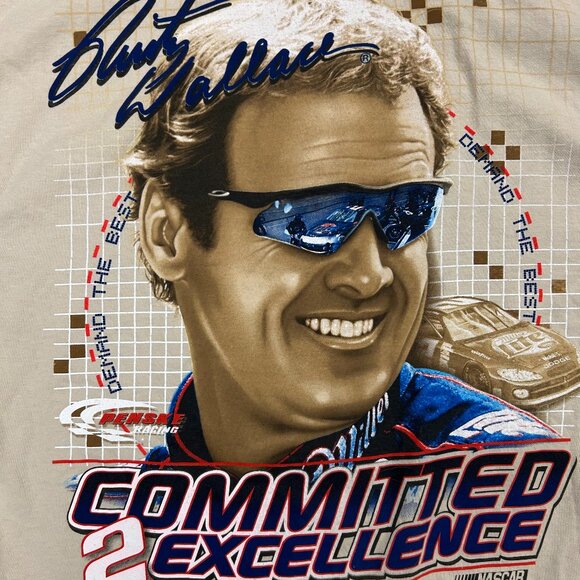 Vintage New With Tags Rusty Wallace Sz M T Shirt Chase Authentics - Picture 1 of 9